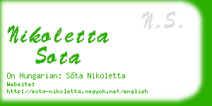 nikoletta sota business card